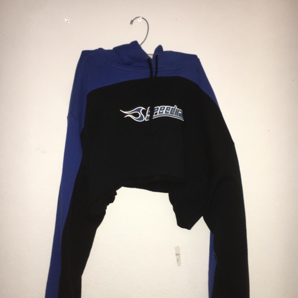 VINTAGE SPEEDRAG OVERSIZED CROPPED HOODIE - Picture 1 of 3